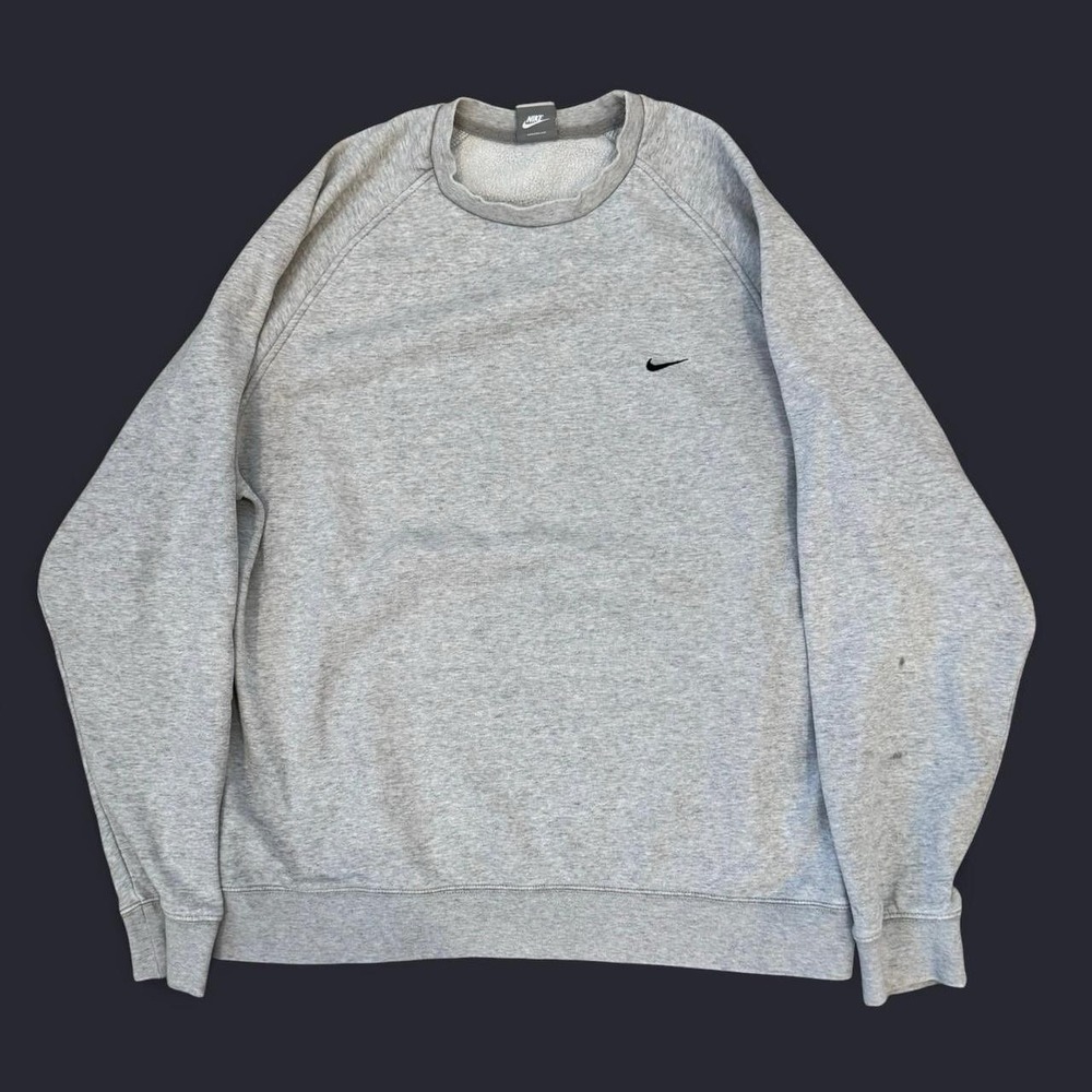 Vintage Nike Grey Crewneck Pullover Sweatshirt Adult Size XL Swoosh 2000s Y2K